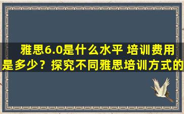 雅思6.0是什么水平 培训费用是多少？探究不同雅思培训方式的价格差异